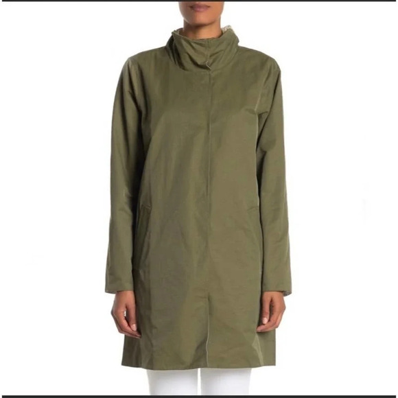 Eileen fisher reversible stand collar jacket sz s - Picture 2 of 16